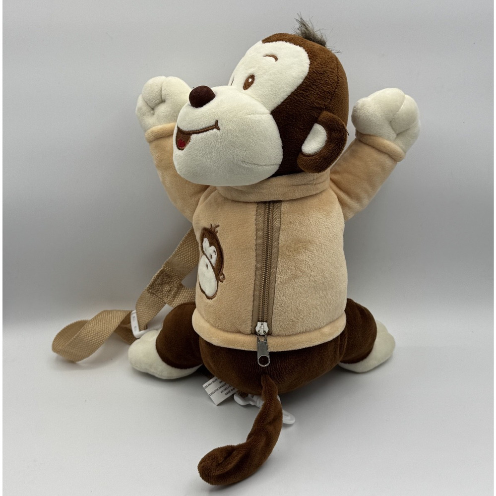 Charming Toys Monkey Backpack 13" W/Zipper Pocket and Straps Pre-own Excellent